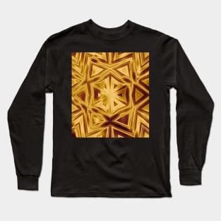 Bold copper striped kaleidoscope Long Sleeve T-Shirt